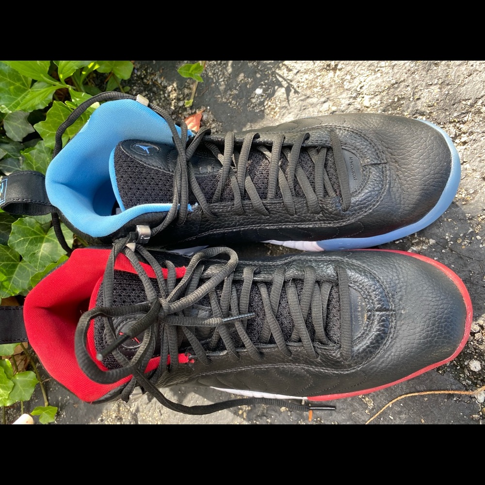 Authentic Nike Jordans in blue and red very unique